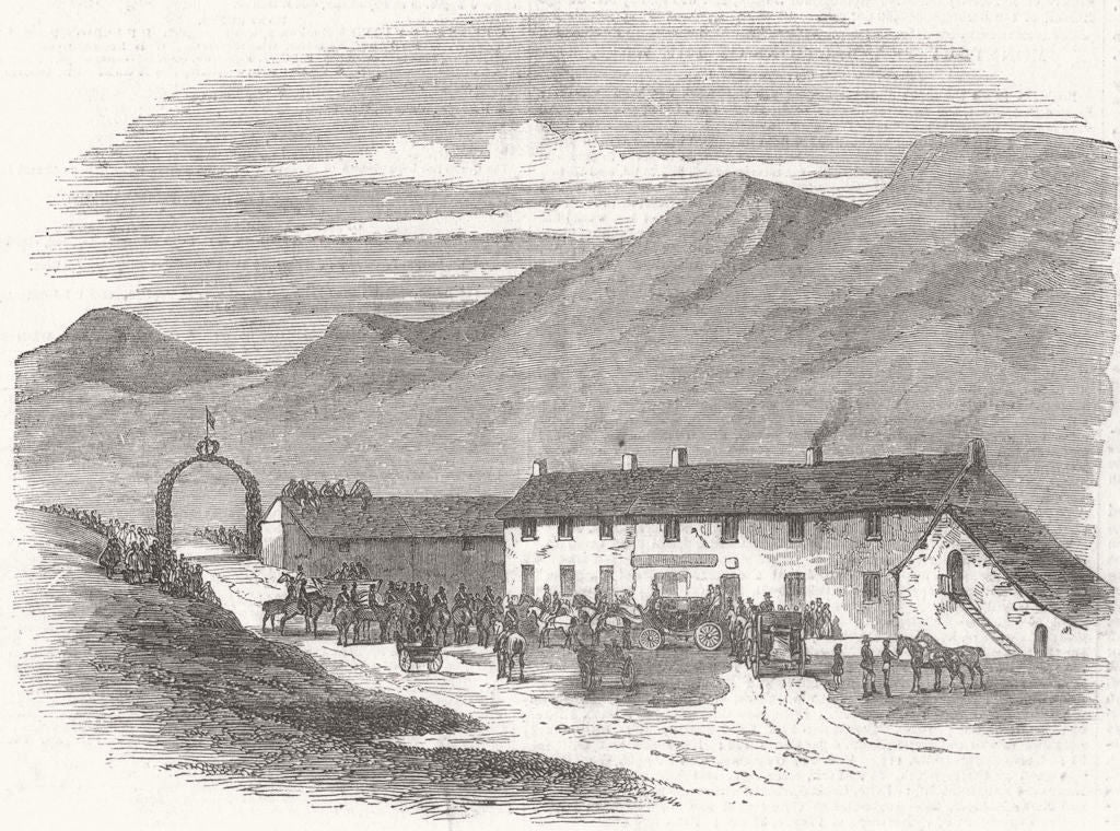 SCOTLAND. Arrival of Queen at Invercauld, Perthshire 1849 old antique print